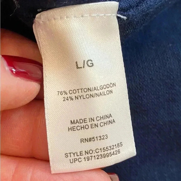 Vince Camuto women’s new short sleeve knit sweater top peep hole pearl button L - Picture 4 of 11